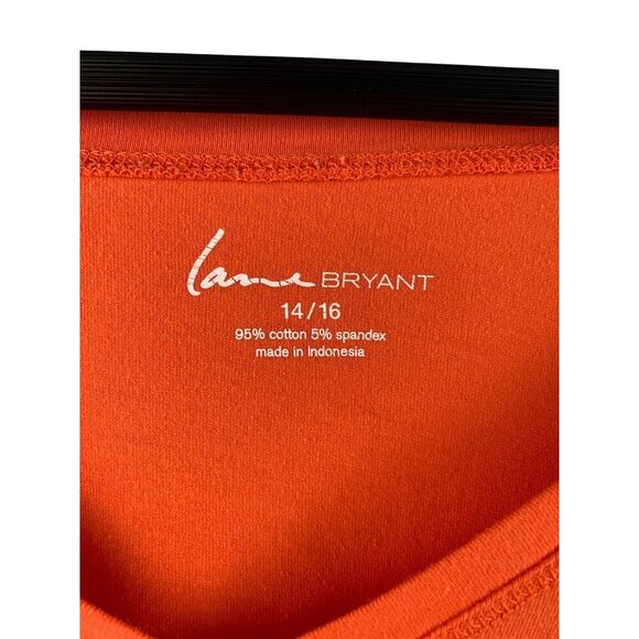 Lane Bryant Womens V-Neck Orange Long Sleeve Top Size 14/16 - Picture 3 of 3